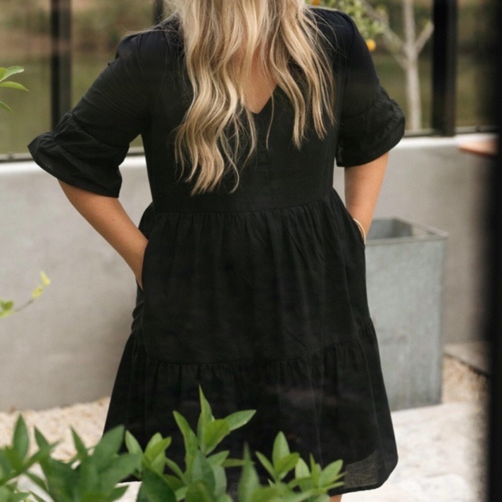 CRISTIN COOPER Garden Dress sz M - black NEW